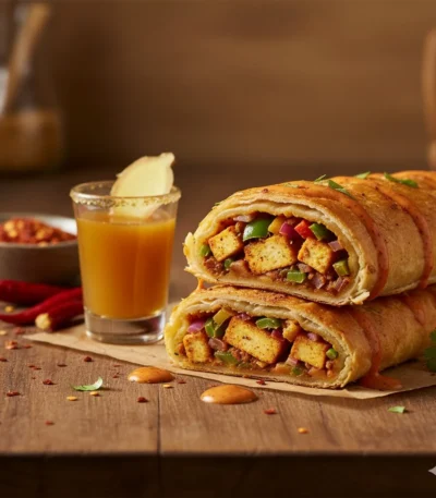 Paneer Masala Roll + Ginger Immunity Shot